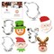 CookieCutter.com 4 Piece Christmas Cookie Cutter Set Elf Face, Reindeer Face, Snowman Face, Santa Face, Metal Shapes Made in USA, Silver